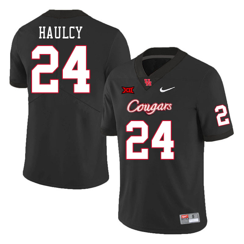 Men #24 A.J. Haulcy Houston Cougars College Football Jerseys Stitched Sale-Black - Click Image to Close